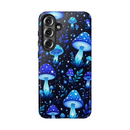 Blue Glowing Mushrooms Phone Case — Psychedelic Fungi Tough Case