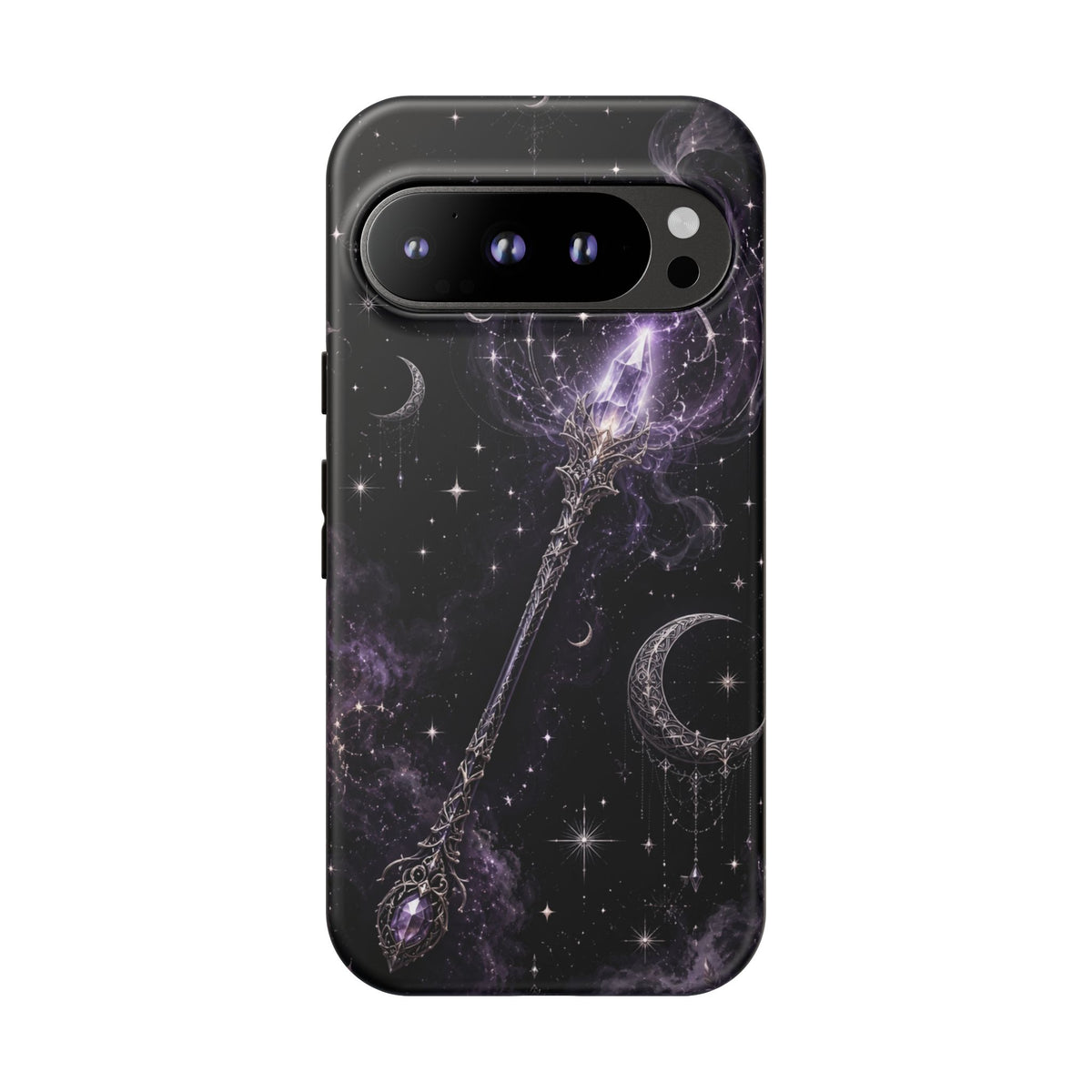 Celestial Magic Wand Phone Case — Mystic Moon & Stars Galaxy Tough Case