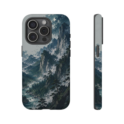 Mountain Landscape Phone Case — Misty Peaks Protective Tough Case