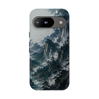 Mountain Landscape Phone Case — Misty Peaks Protective Tough Case
