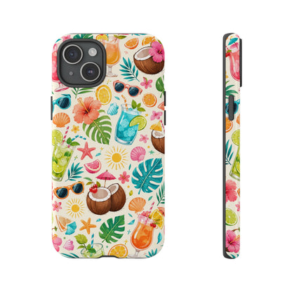Tropical Cocktail Phone Case — Summer Beach Pattern iPhone Case
