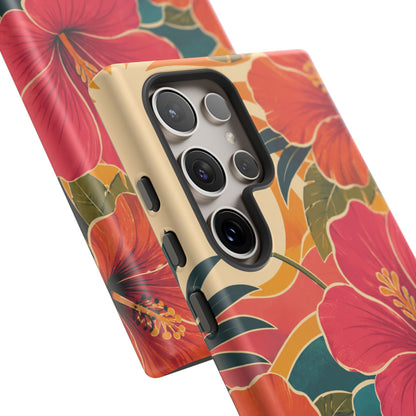 Tropical Floral Tough Phone Case — Sunset Vibes  Protective Cover