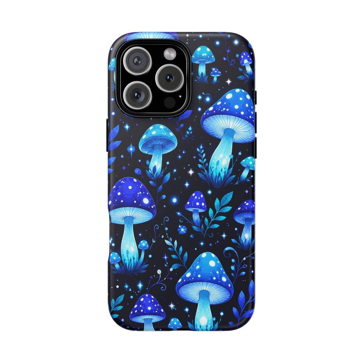 Blue Glowing Mushrooms Phone Case — Psychedelic Fungi Tough Case
