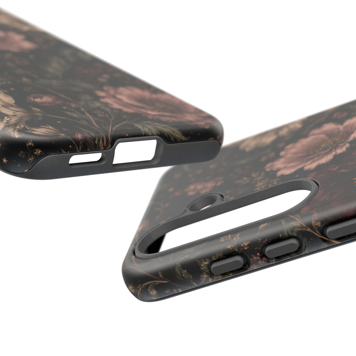 Floral Phone Case — Vintage Dark Botanical Protective Cover