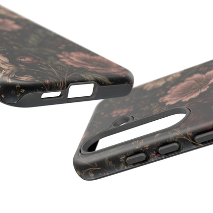 Floral Phone Case — Vintage Dark Botanical Protective Cover