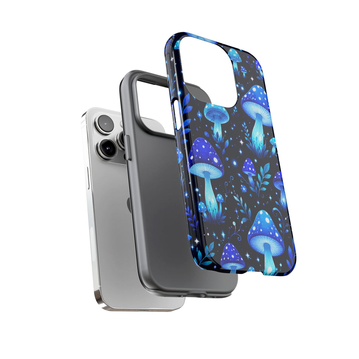 Blue Glowing Mushrooms Phone Case — Psychedelic Fungi Tough Case