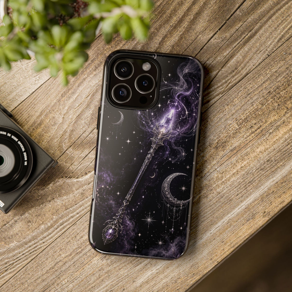 Celestial Magic Wand Phone Case — Mystic Moon & Stars Galaxy Tough Case