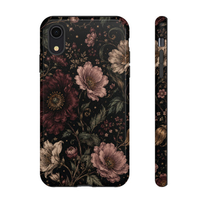 Floral Phone Case — Vintage Dark Botanical Protective Cover