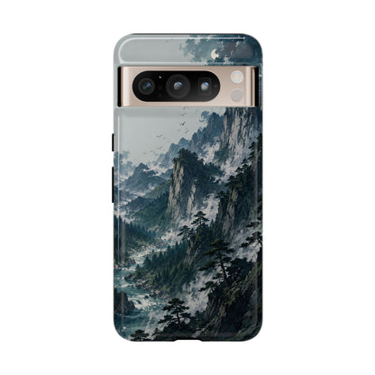 Mountain Landscape Phone Case — Misty Peaks Protective Tough Case