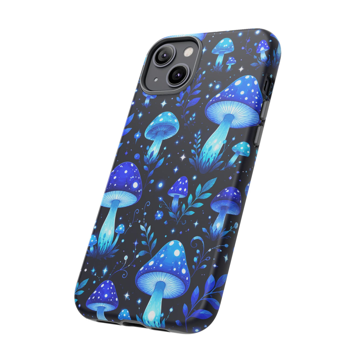 Blue Glowing Mushrooms Phone Case — Psychedelic Fungi Tough Case
