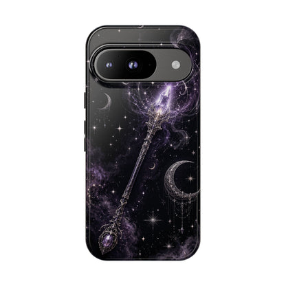 Celestial Magic Wand Phone Case — Mystic Moon & Stars Galaxy Tough Case