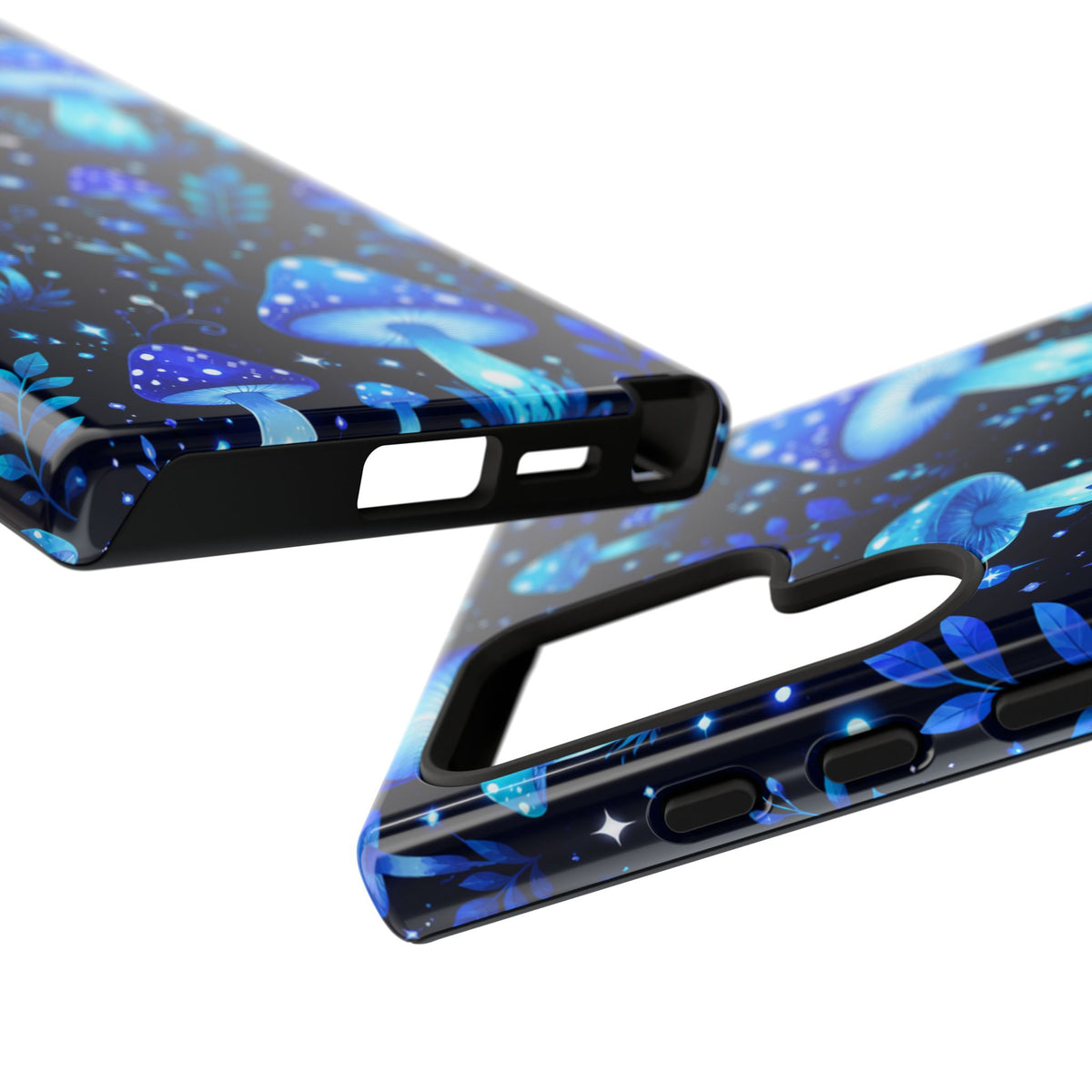 Blue Glowing Mushrooms Phone Case — Psychedelic Fungi Tough Case
