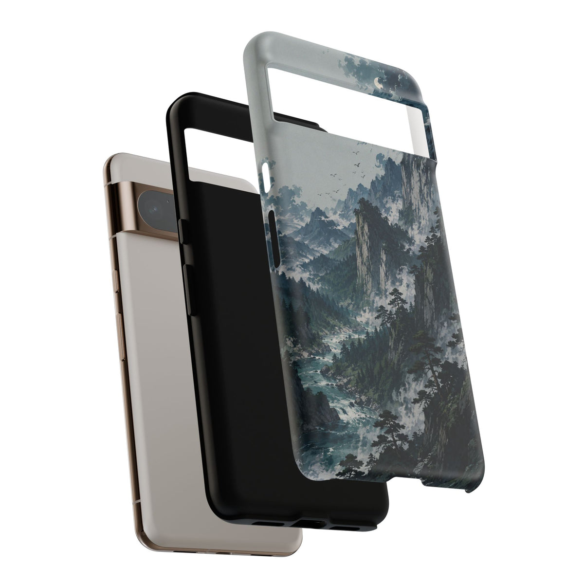 Mountain Landscape Phone Case — Misty Peaks Protective Tough Case