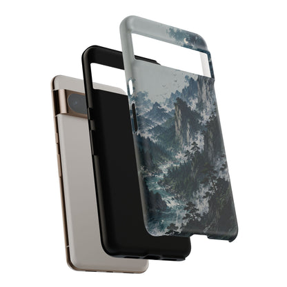 Mountain Landscape Phone Case — Misty Peaks Protective Tough Case