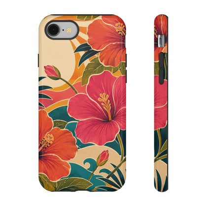Tropical Floral Tough Phone Case — Sunset Vibes  Protective Cover