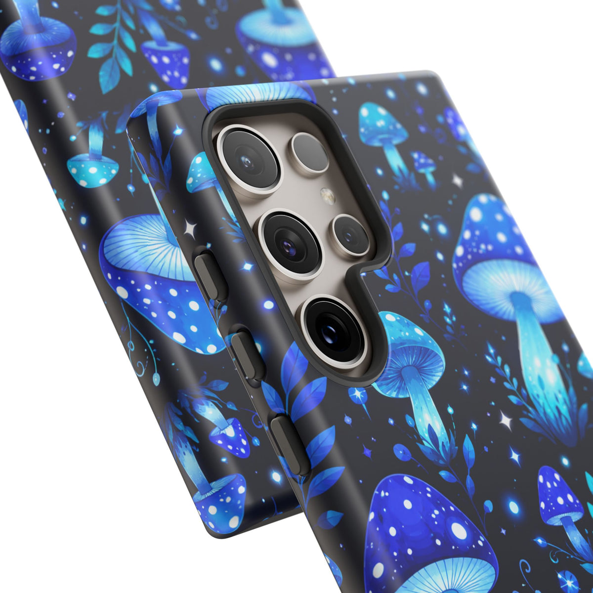 Blue Glowing Mushrooms Phone Case — Psychedelic Fungi Tough Case