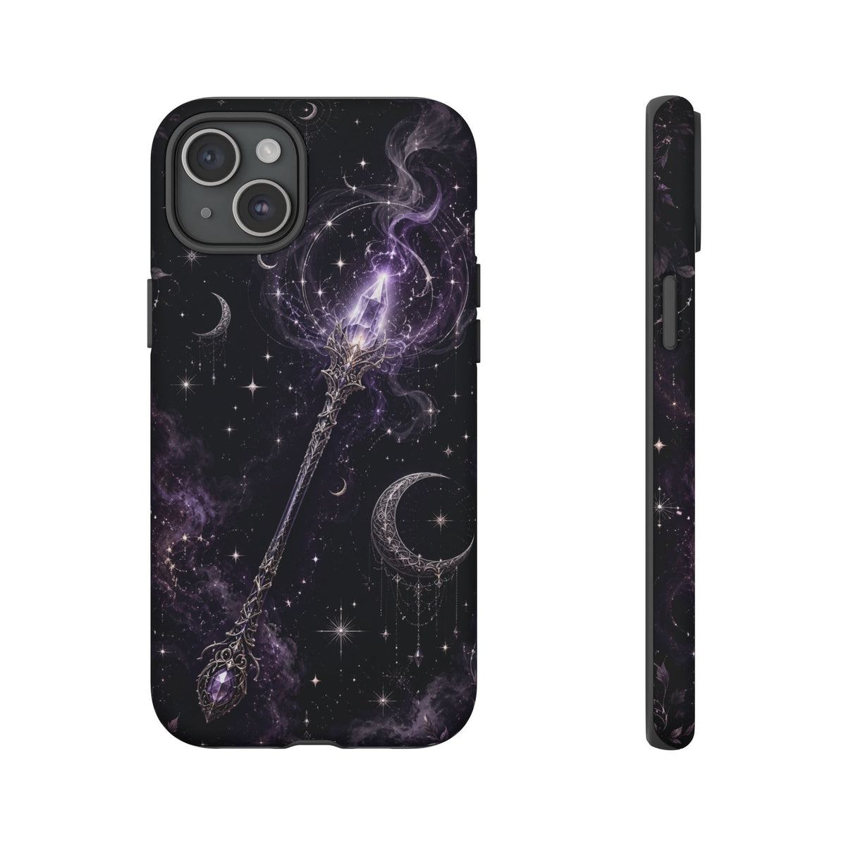 Celestial Magic Wand Phone Case — Mystic Moon & Stars Galaxy Tough Case