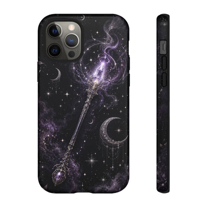 Celestial Magic Wand Phone Case — Mystic Moon & Stars Galaxy Tough Case