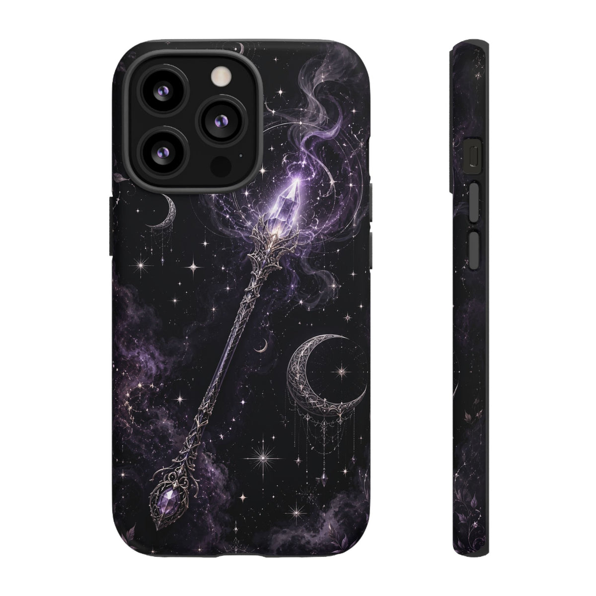 Celestial Magic Wand Phone Case — Mystic Moon & Stars Galaxy Tough Case