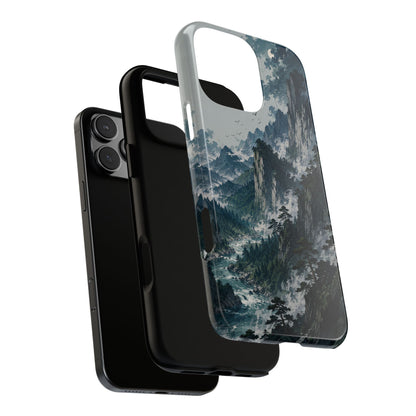 Mountain Landscape Phone Case — Misty Peaks Protective Tough Case