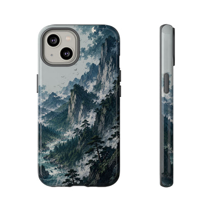 Mountain Landscape Phone Case — Misty Peaks Protective Tough Case