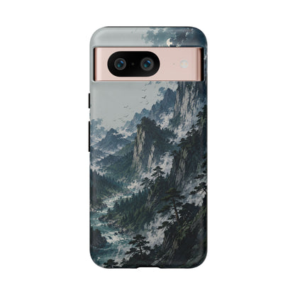 Mountain Landscape Phone Case — Misty Peaks Protective Tough Case