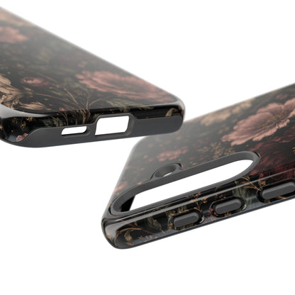 Floral Phone Case — Vintage Dark Botanical Protective Cover