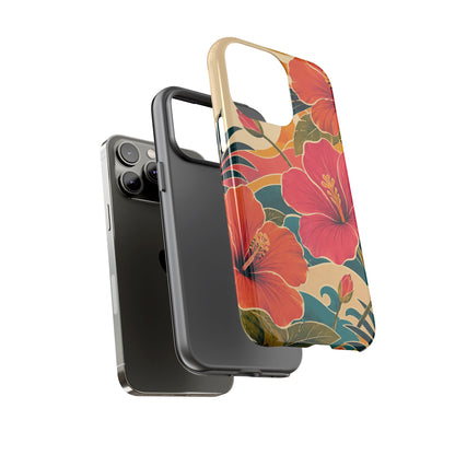 Tropical Floral Tough Phone Case — Sunset Vibes  Protective Cover
