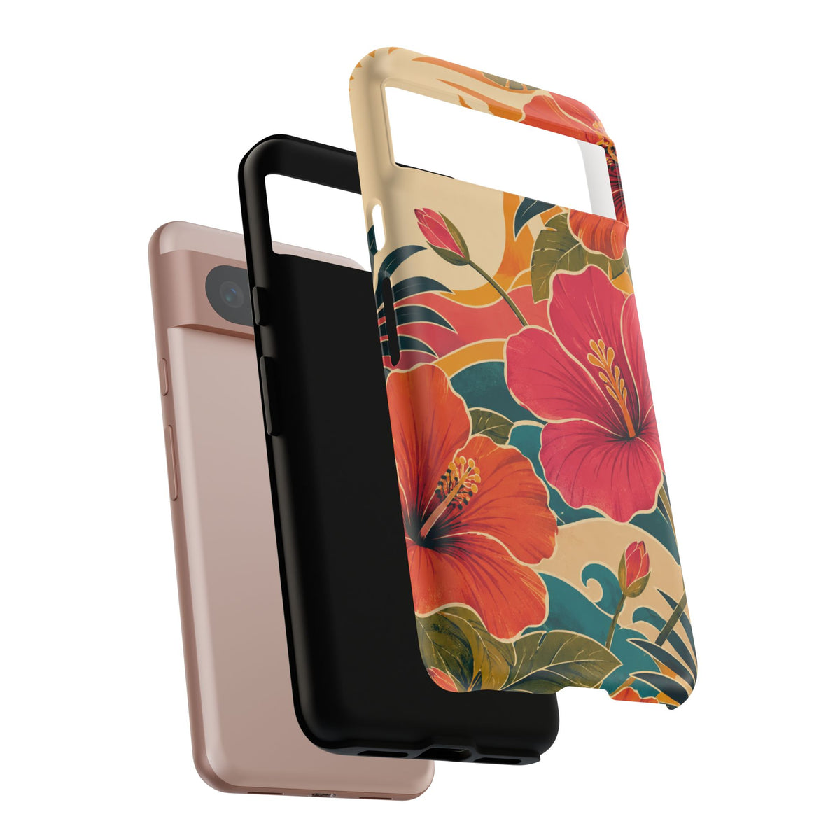 Tropical Floral Tough Phone Case — Sunset Vibes  Protective Cover