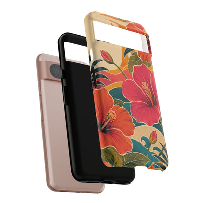 Tropical Floral Tough Phone Case — Sunset Vibes  Protective Cover