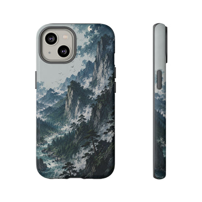 Mountain Landscape Phone Case — Misty Peaks Protective Tough Case
