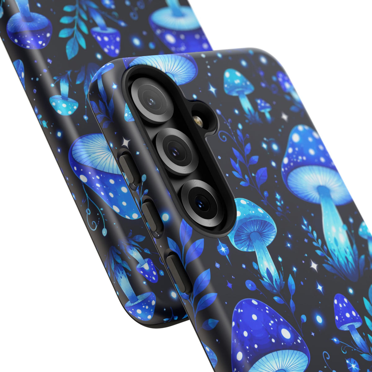 Blue Glowing Mushrooms Phone Case — Psychedelic Fungi Tough Case