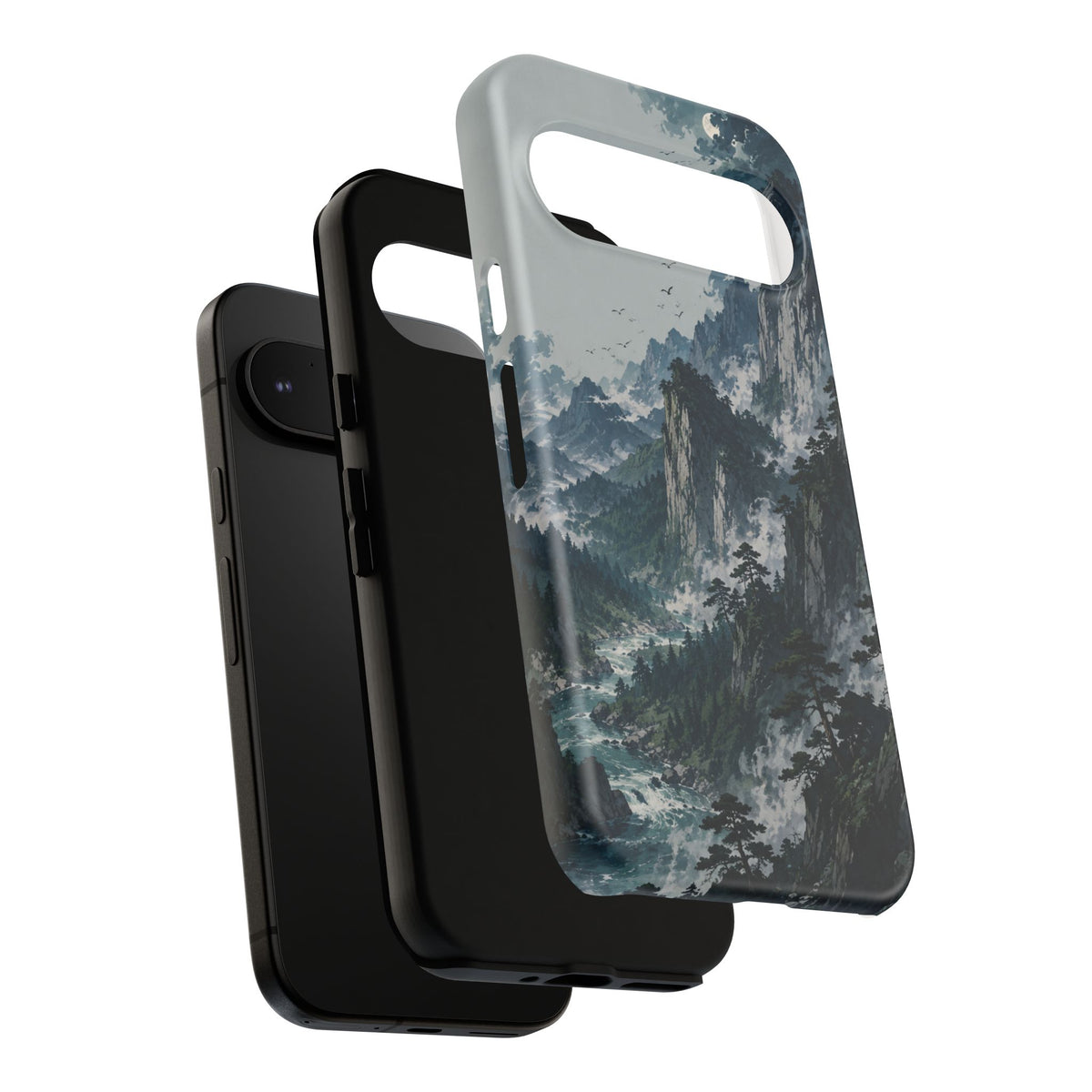 Mountain Landscape Phone Case — Misty Peaks Protective Tough Case