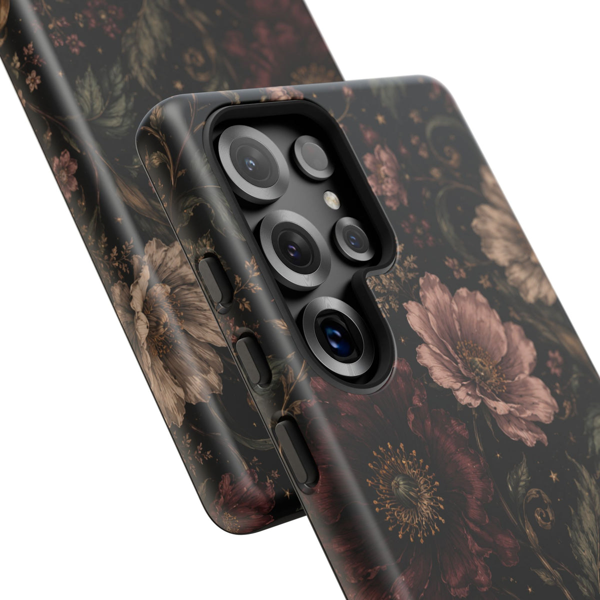 Floral Phone Case — Vintage Dark Botanical Protective Cover