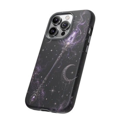 Celestial Magic Wand Phone Case — Mystic Moon & Stars Galaxy Tough Case
