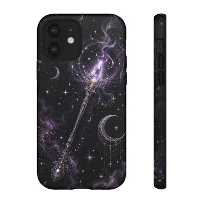 Celestial Magic Wand Phone Case — Mystic Moon & Stars Galaxy Tough Case
