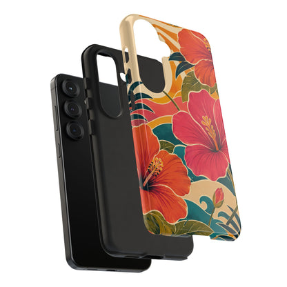 Tropical Floral Tough Phone Case — Sunset Vibes  Protective Cover