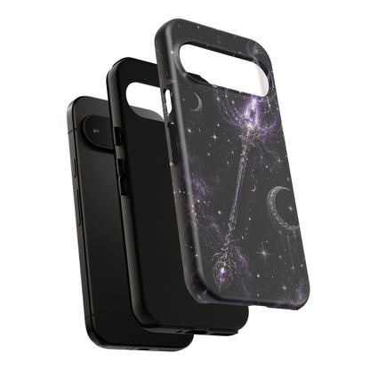 Celestial Magic Wand Phone Case — Mystic Moon & Stars Galaxy Tough Case