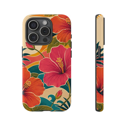 Tropical Floral Tough Phone Case — Sunset Vibes  Protective Cover