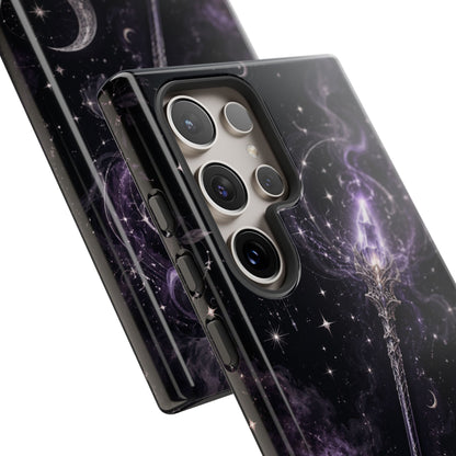 Celestial Magic Wand Phone Case — Mystic Moon & Stars Galaxy Tough Case