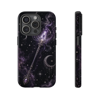 Celestial Magic Wand Phone Case — Mystic Moon & Stars Galaxy Tough Case