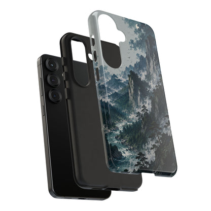 Mountain Landscape Phone Case — Misty Peaks Protective Tough Case