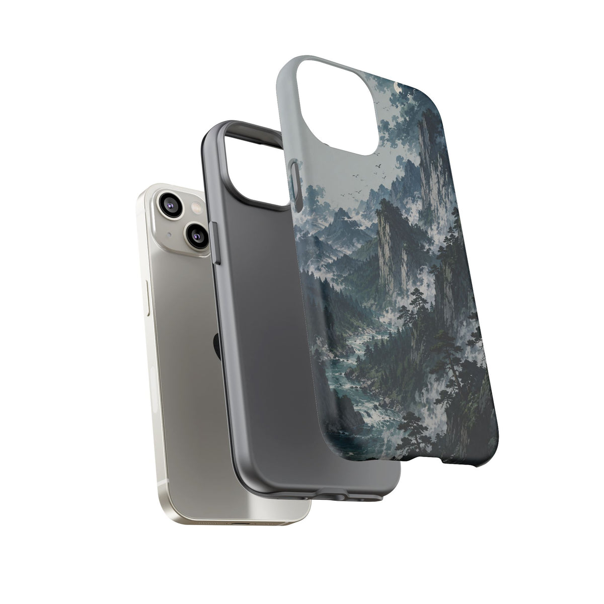 Mountain Landscape Phone Case — Misty Peaks Protective Tough Case