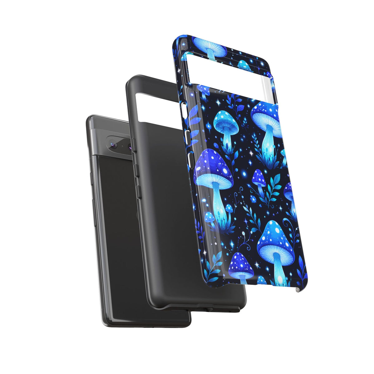 Blue Glowing Mushrooms Phone Case — Psychedelic Fungi Tough Case