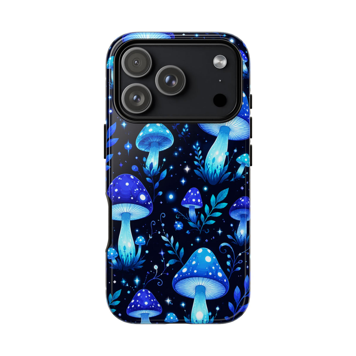 Blue Glowing Mushrooms Phone Case — Psychedelic Fungi Tough Case