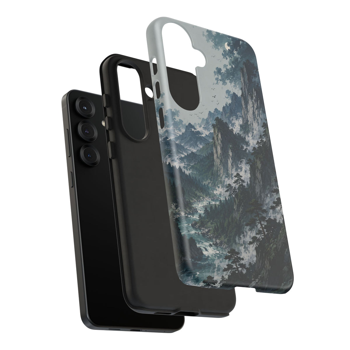 Mountain Landscape Phone Case — Misty Peaks Protective Tough Case