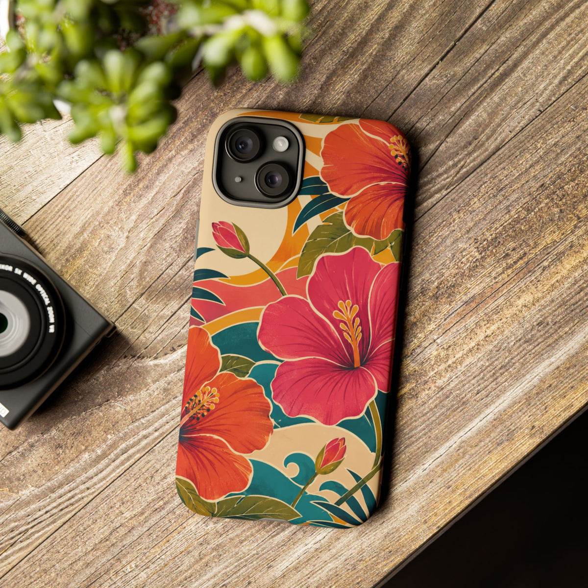 Tropical Floral Tough Phone Case — Sunset Vibes  Protective Cover