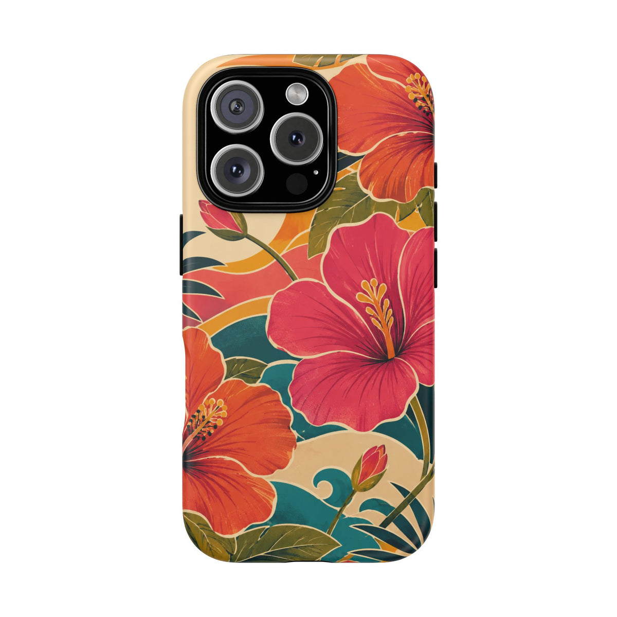 Tropical Floral Tough Phone Case — Sunset Vibes  Protective Cover