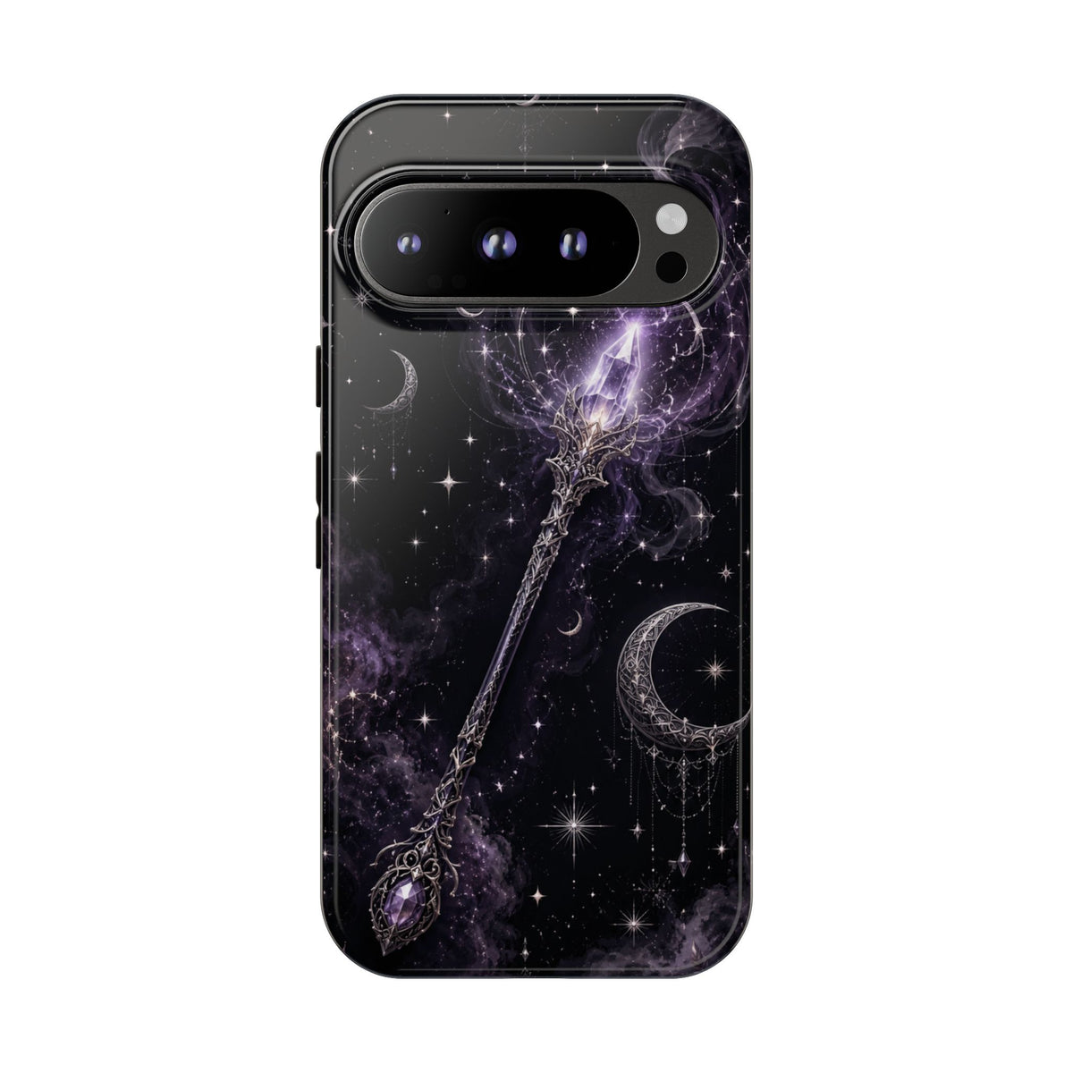 Celestial Magic Wand Phone Case — Mystic Moon & Stars Galaxy Tough Case