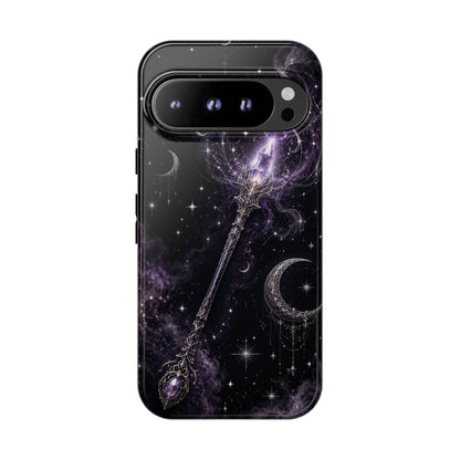 Celestial Magic Wand Phone Case — Mystic Moon & Stars Galaxy Tough Case
